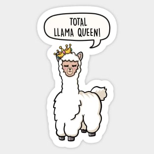 Total Llama Queen Sticker